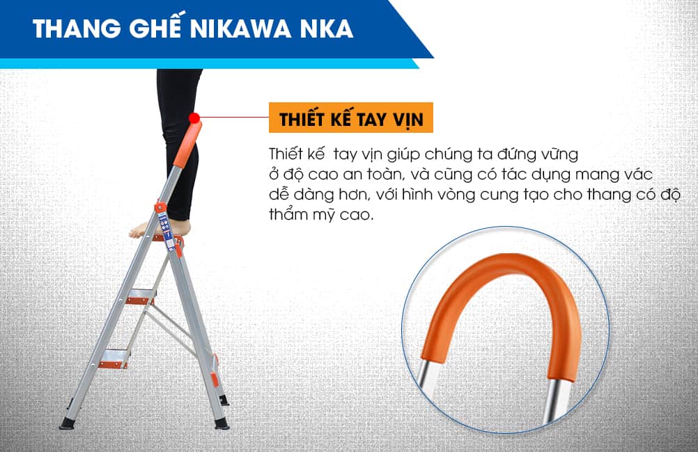 Thang Ghế Nhôm 3 Bậc Cao Nikawa 1m8 Nikawa NKA-03