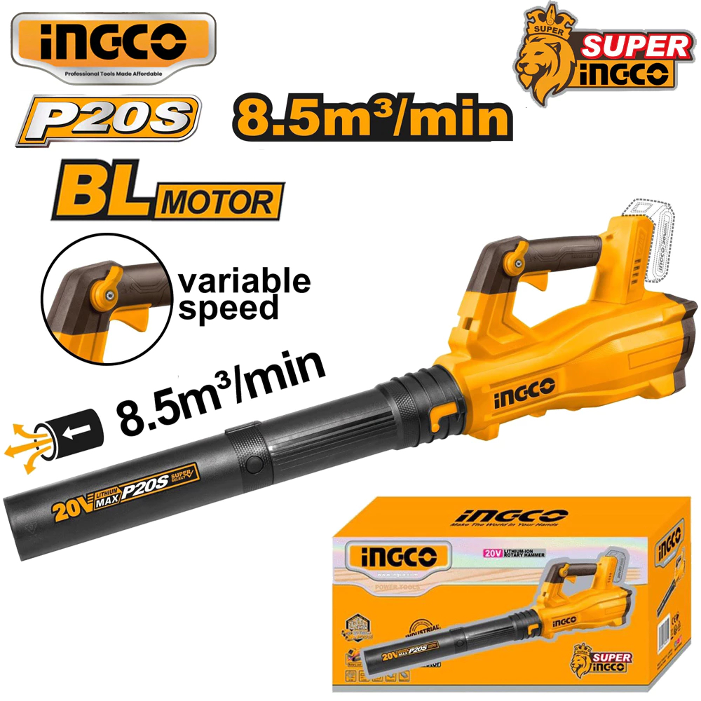 Máy Thổi Bụi / Thổi Lá Dùng Pin INGCO 20V CABLI20428 ( Động Cơ Ko Chổi Than )