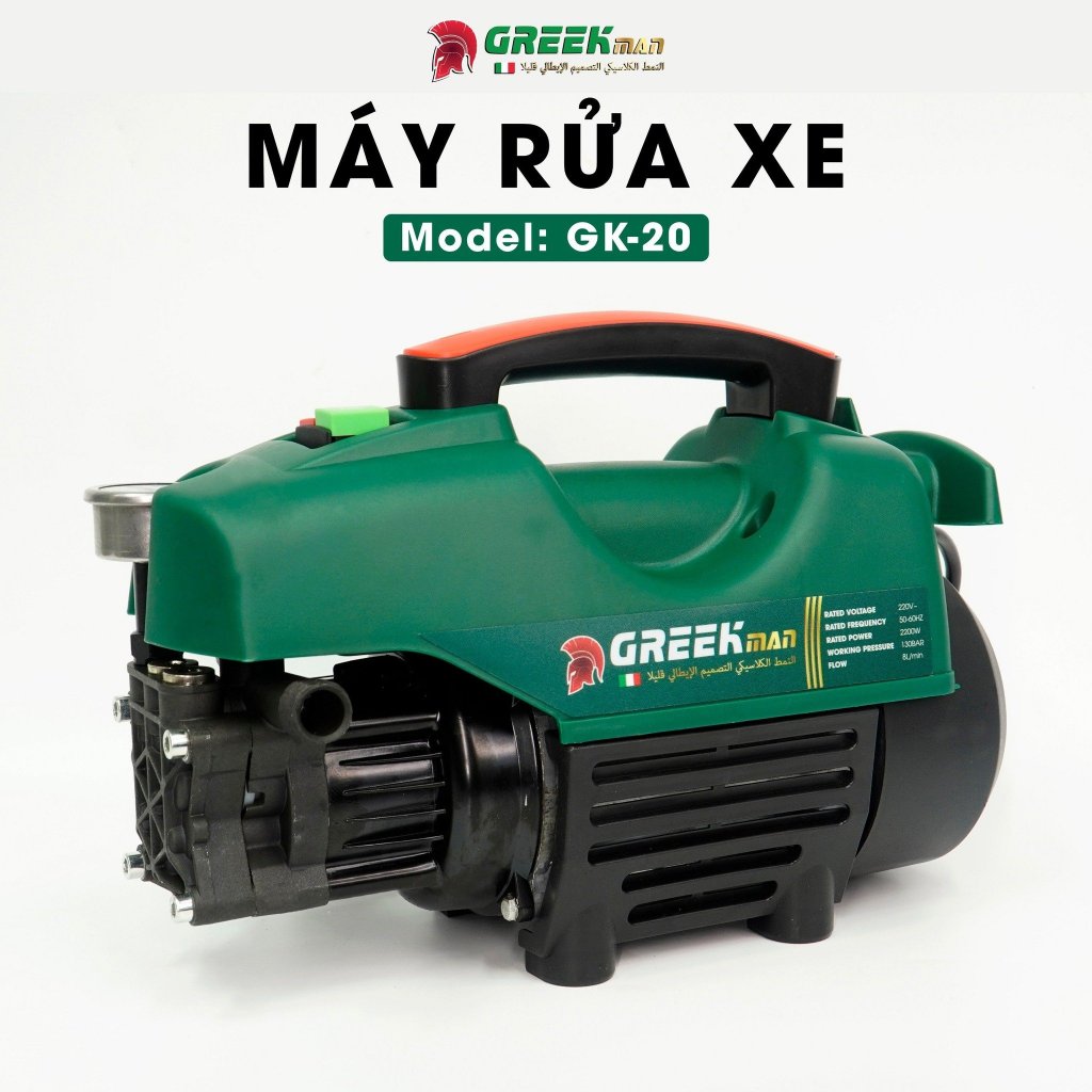Máy Rửa Xe Cao Cấp Greek Man Technology Italy - Máy Xịt Rửa Xe Hàng Hiệu Cao áp Bảo Hành 24 Tháng