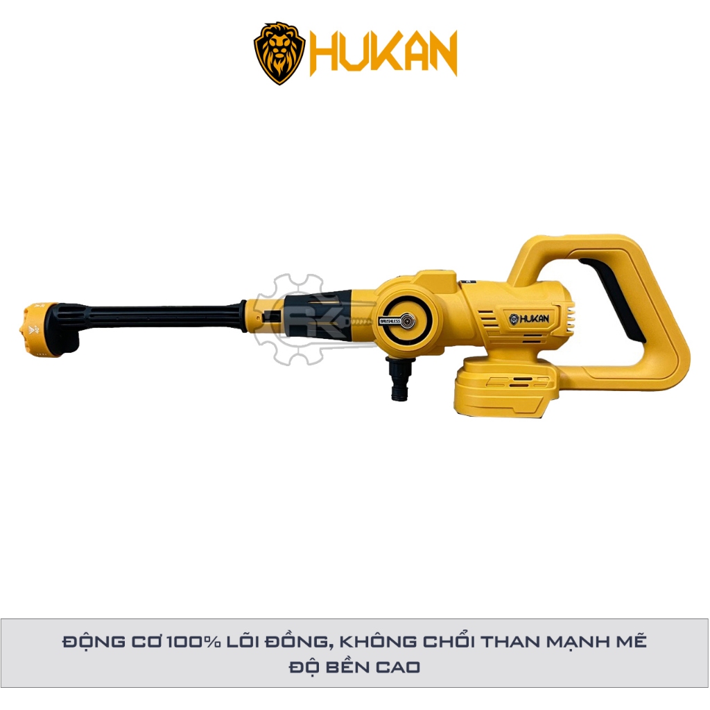 Máy Rửa Xe Pin Hukan HK-PW3828BL Động Cơ Không Chổi Than Dễ Dàng Vệ Sinh Nhà Cửa, điều Hoài, Tưới Cây