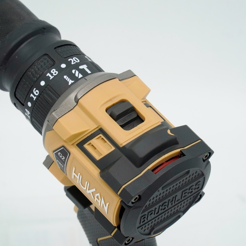 Máy Khoan Pin Kèm Bắn Vít HUKAN HM21-G2C-K7, Không Chổi Than, 3 Chức Năng, , 10mm, Đầu Kẹp Peacock