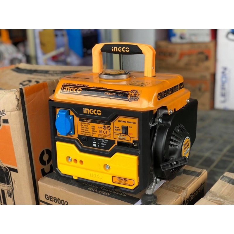 MÁY PHÁT ĐIỆN 800W DÙNG XĂNG PHA NHỚT INGCO GE8002
