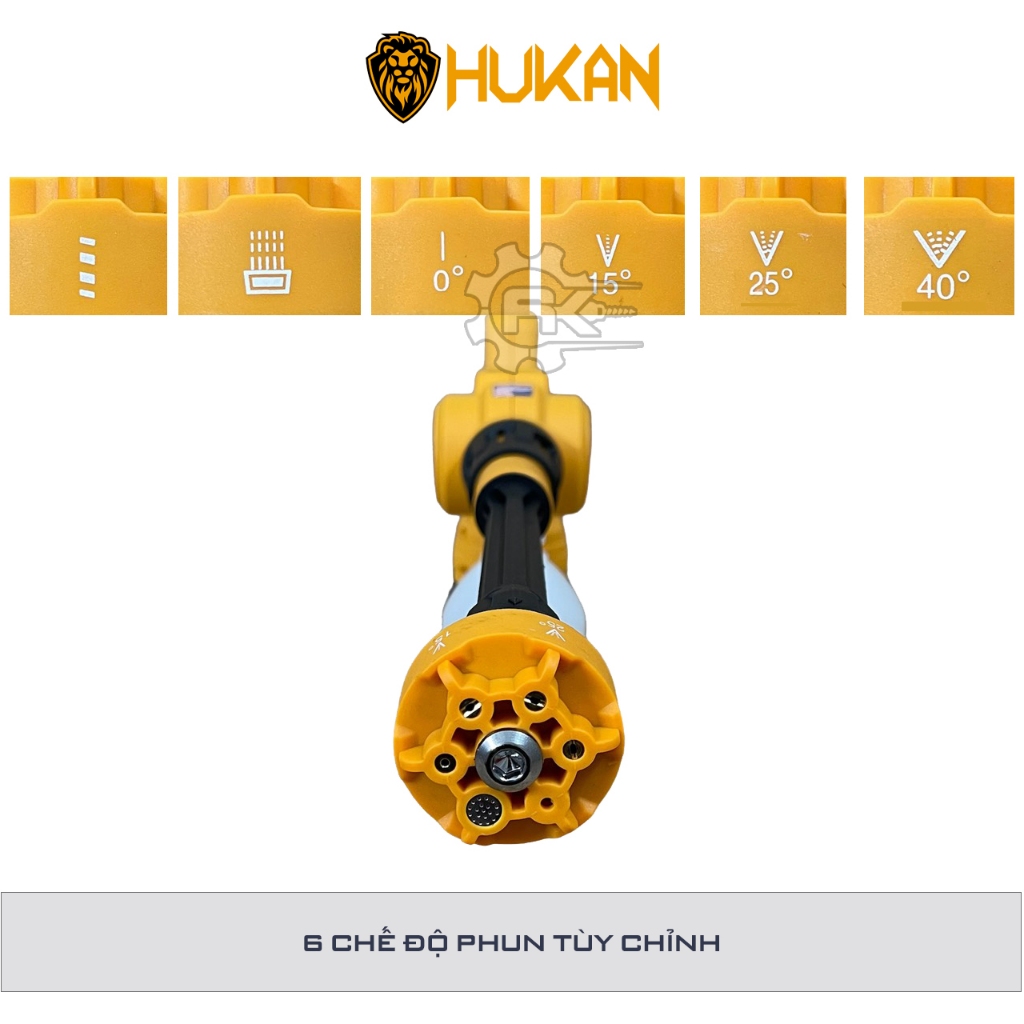 Máy Rửa Xe Pin Hukan HK-PW3828BL Động Cơ Không Chổi Than Dễ Dàng Vệ Sinh Nhà Cửa, điều Hoài, Tưới Cây