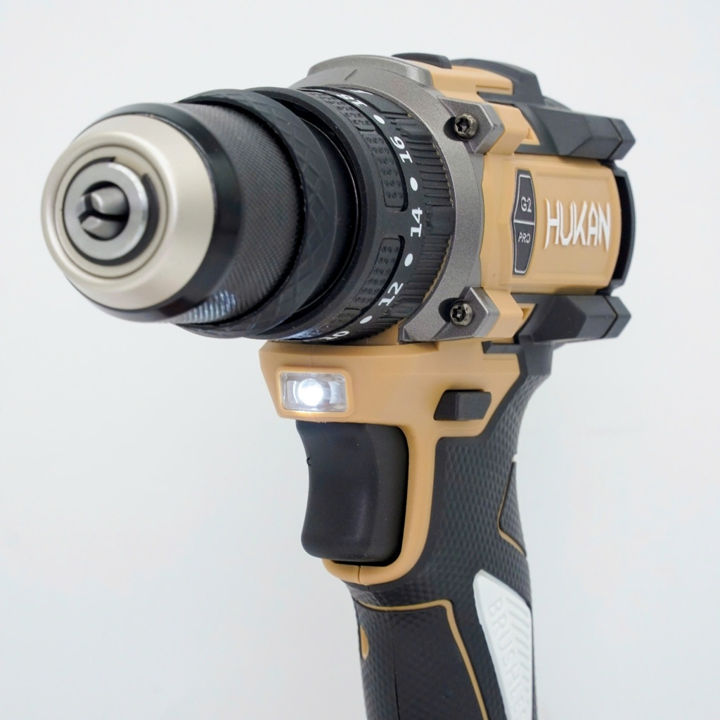 Máy Khoan Pin Kèm Bắn Vít HUKAN HM21-G2C-K7, Không Chổi Than, 3 Chức Năng, , 10mm, Đầu Kẹp Peacock