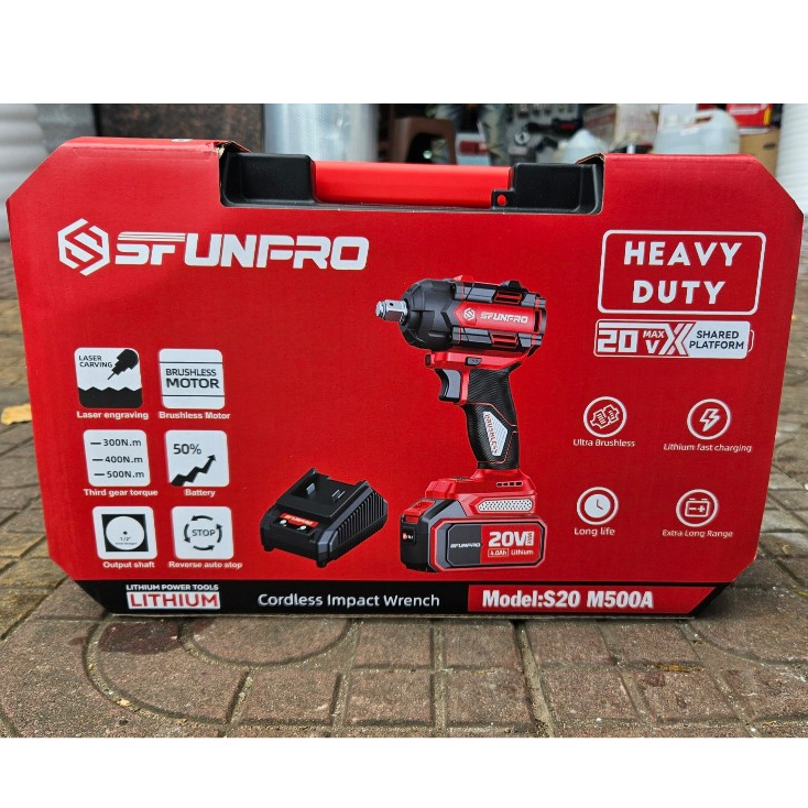 S20M500A - SFD20500L Máy Siết Bulong Pin 20V Chân Phổ Thông Lực 500Nm Chính Hãng SFUNPRO Nội Địa Trung Bảo Hành 1 Năm