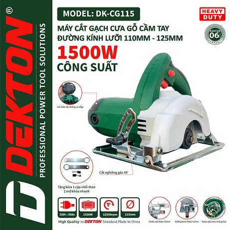 Máy Cắt Gạch Cưa Gỗ Cầm Tay DEKTON DK-CG115