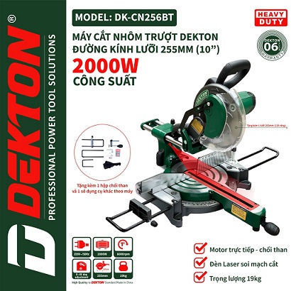 Máy Cắt Nhôm Trượt DEKTON DK-CN256BT | Chất Lượng, Bền Bỉ