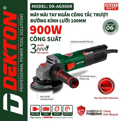 Máy Mài Góc Chống Khởi động Lại DEKTON DK-AG900R