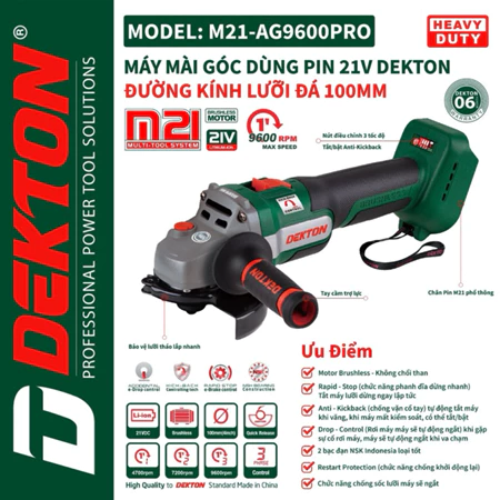 Máy Mài Pin Dekton M21-AG9600PRO