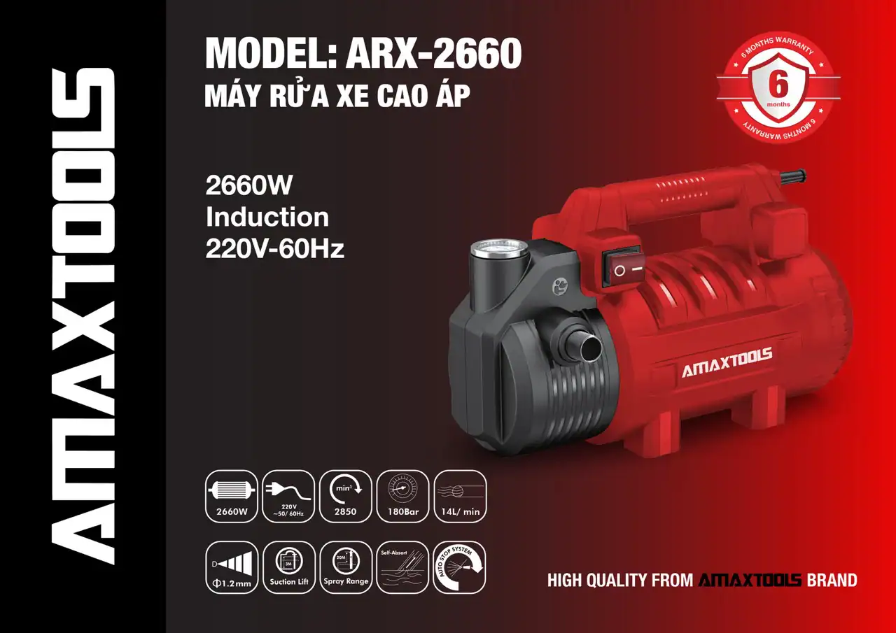 Máy Rửa Xe Amaxtools ARX-2660 - 180 BAR
