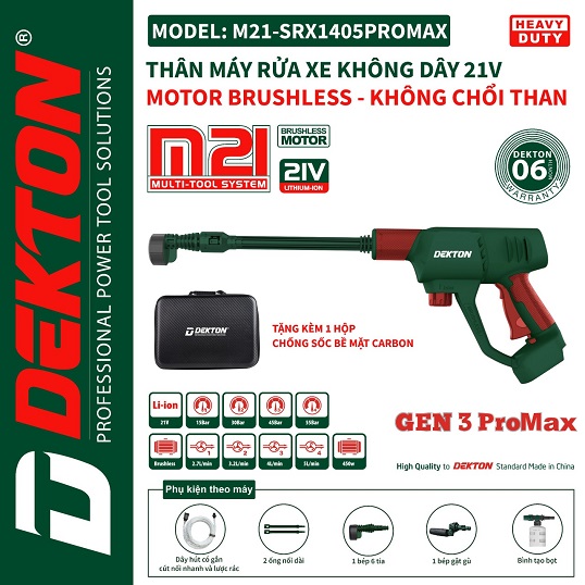 Máy Rửa Xe Pin Dekton M21-SRX1405PROMAX
