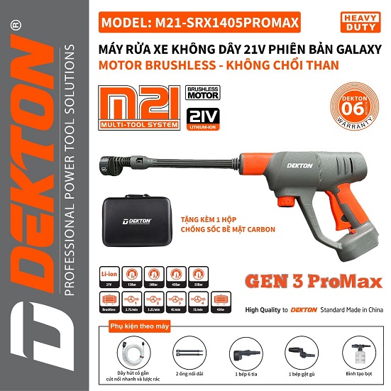 Máy Rửa Xe Pin Dekton M21-SRX1405PROMAX