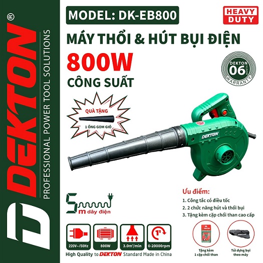 Máy Thổi Và Hút Bụi điện DEKTON DK-EB800
