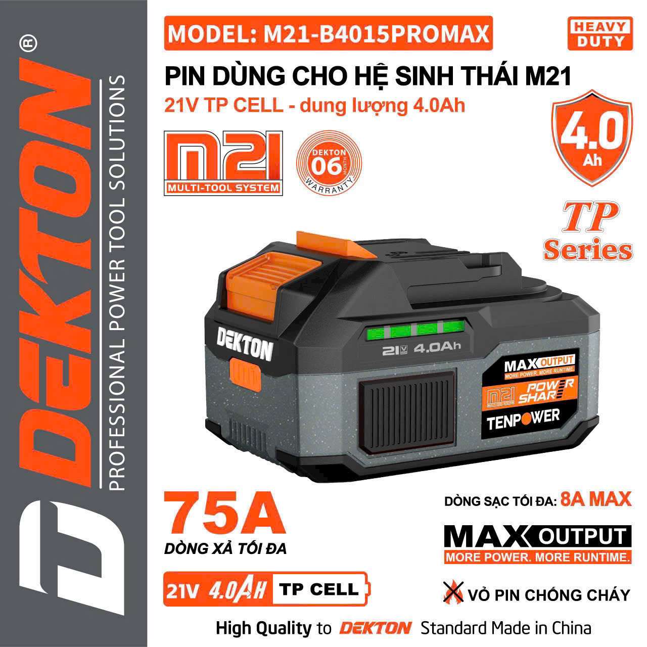 Pin 21V Dekton M21-B4015PROMAX
