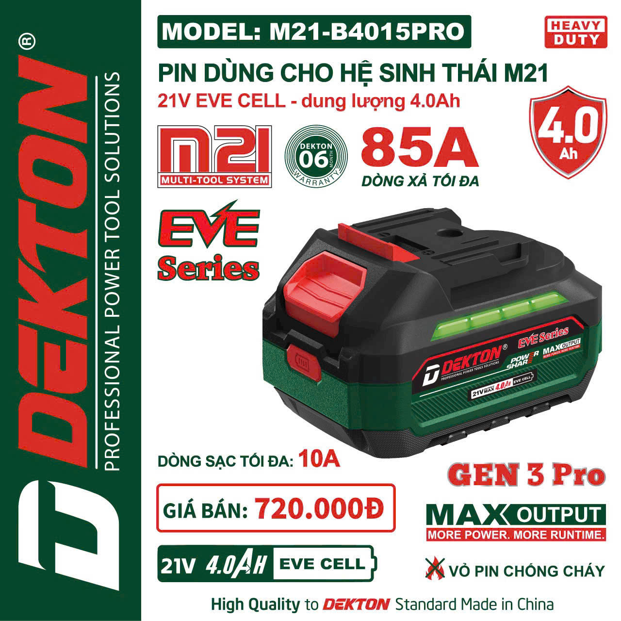 Pin DEKTON M21-B4015PRO