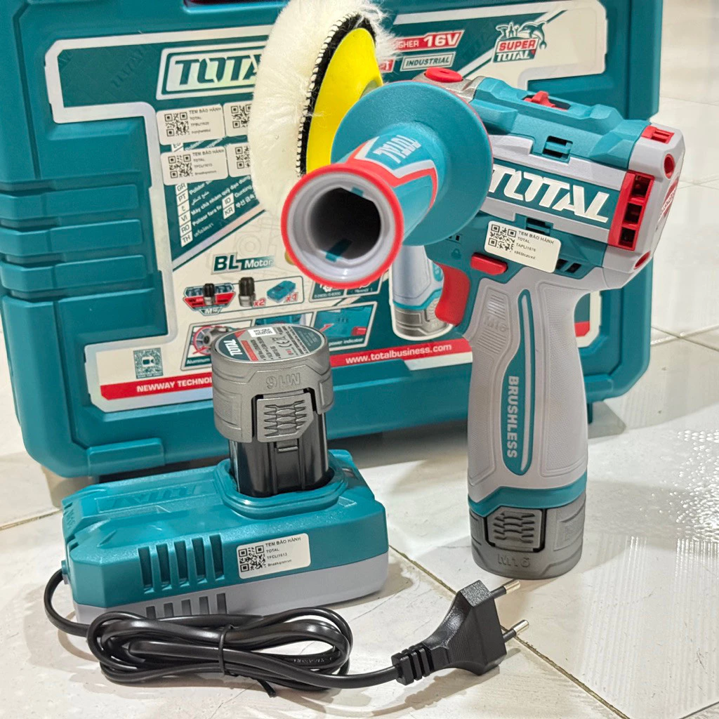 Máy đánh Bóng Cầm Tay Dùng Pin 16V Total TAPLI1676 ( Động Cơ Ko Chổi Than )