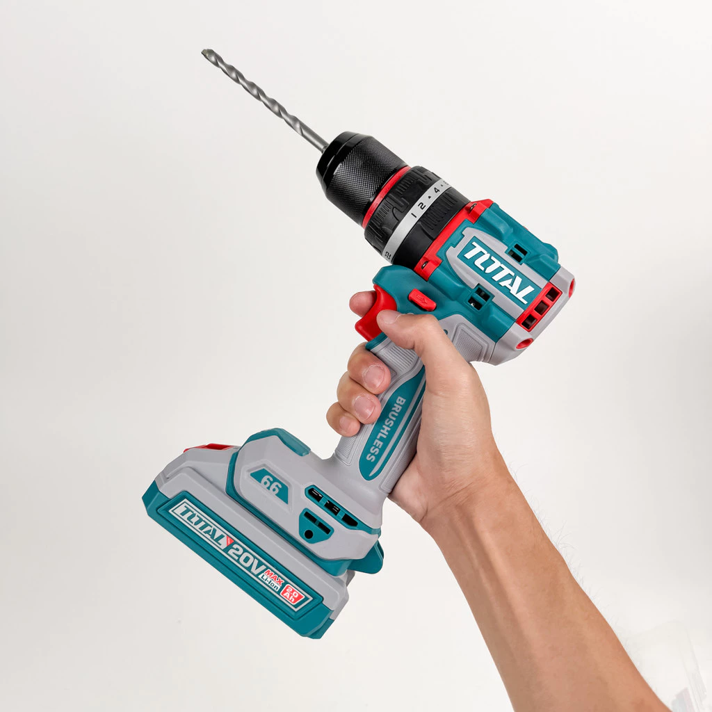 Bộ 166 Món Total THKTHP41667 Bao Gồm Máy Khoan Búa TIDLI20668 Không Chổi Than Dùng Pin 20V