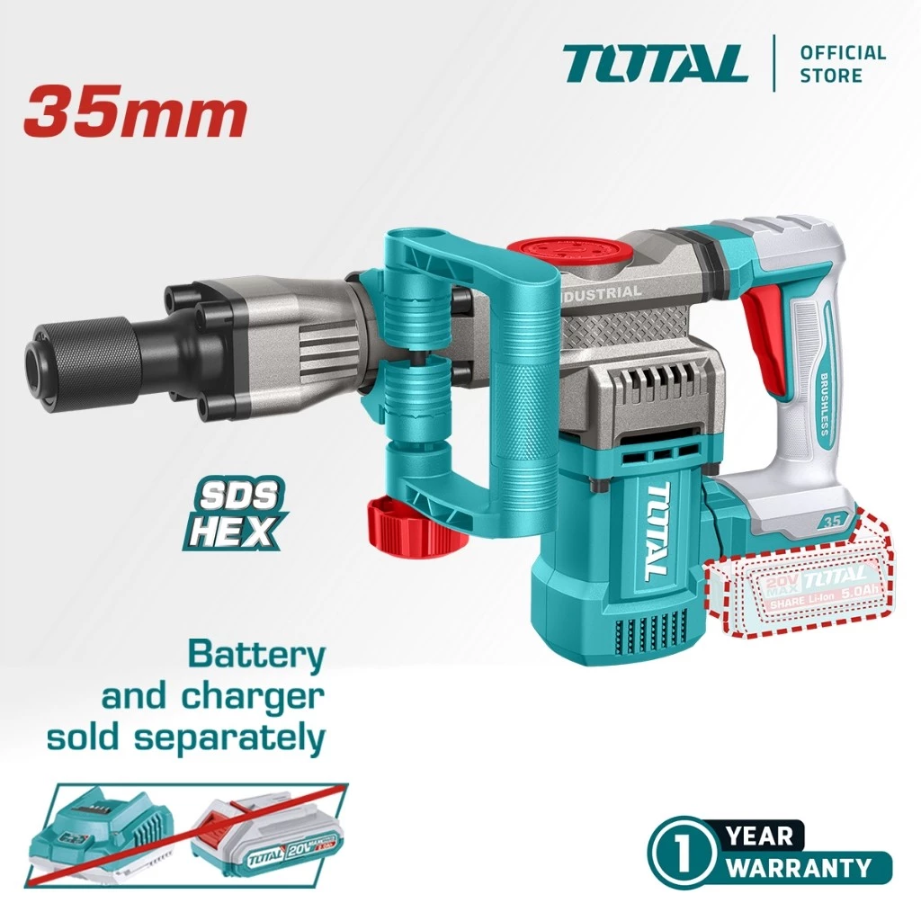 Máy đục Bê Tông Dùng Pin 20V Total TDBLI20358 (chưa Pin & Sạc)