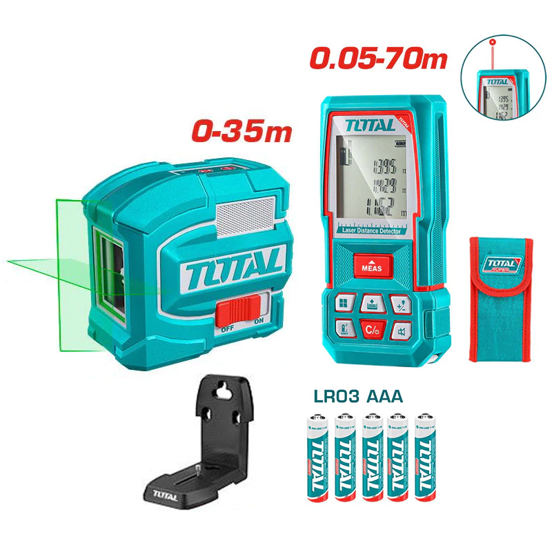 Bộ Combo Máy Đo Khoảng Cách TMT57026 Và Máy đo Mức Cân Bằng Tia Laser Xanh TLL156601