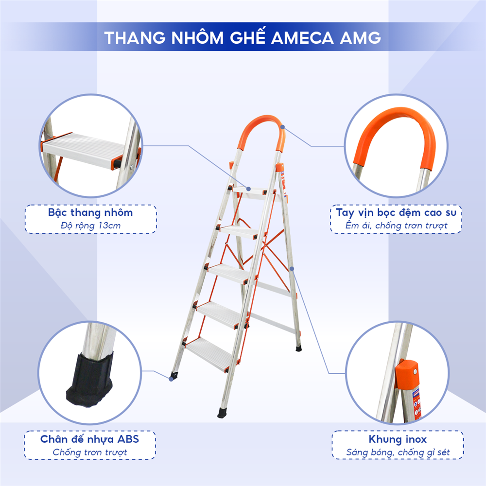 Thang Ghế 7 Bậc Cao 1m72 Ameca AMG-7IN
