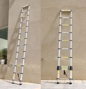 Thang Nhôm Xếp/Rút Đơn 3m8 AMC-380D Đai Nhôm