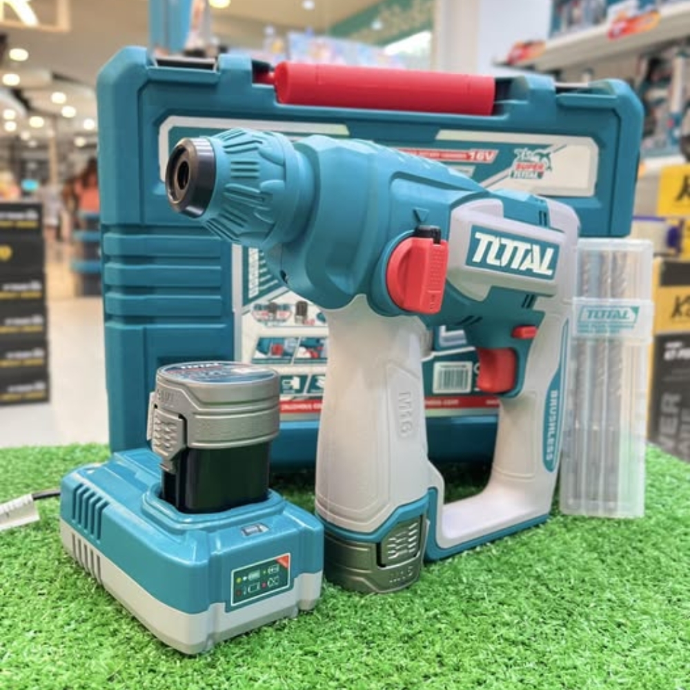 Máy Khoan Bê Tông Dùng Pin 16V Total TRHLI16168 (2 Pin 2.0Ah, 1 Sạc)