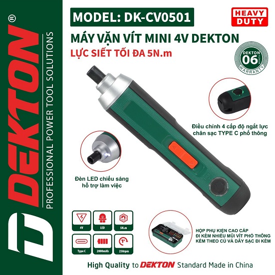 Tua Vít điện Cầm Tay Dekton CV0501