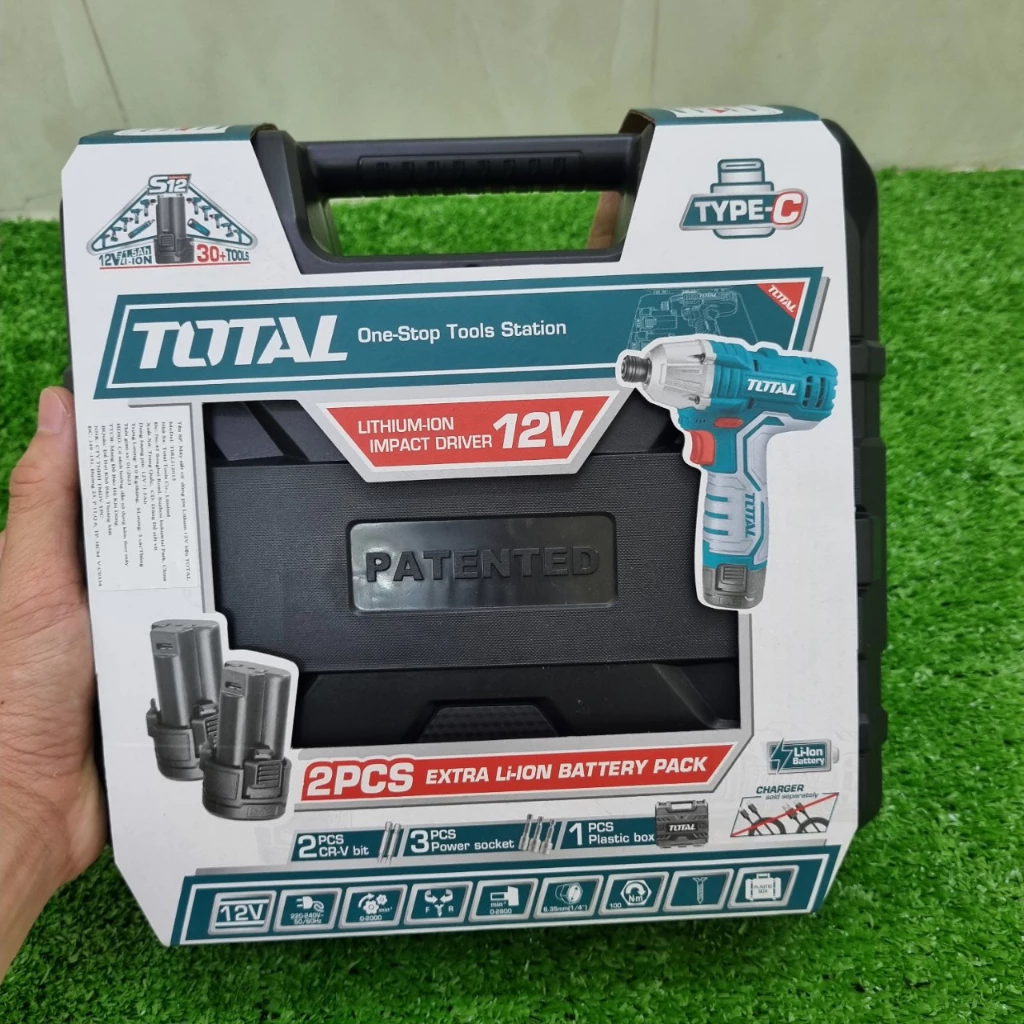 Máy Siết Vít Dùng Pin 12V 100Nm Total TIRLI12015 Chính Hãng (Không Kèm Dây & đầu Sạc)