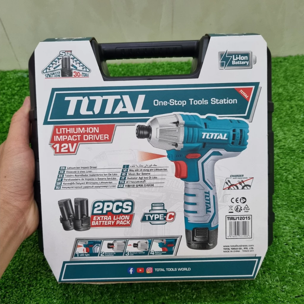 Máy Siết Vít Dùng Pin 12V 100Nm Total TIRLI12015 Chính Hãng (Không Kèm Dây & đầu Sạc)