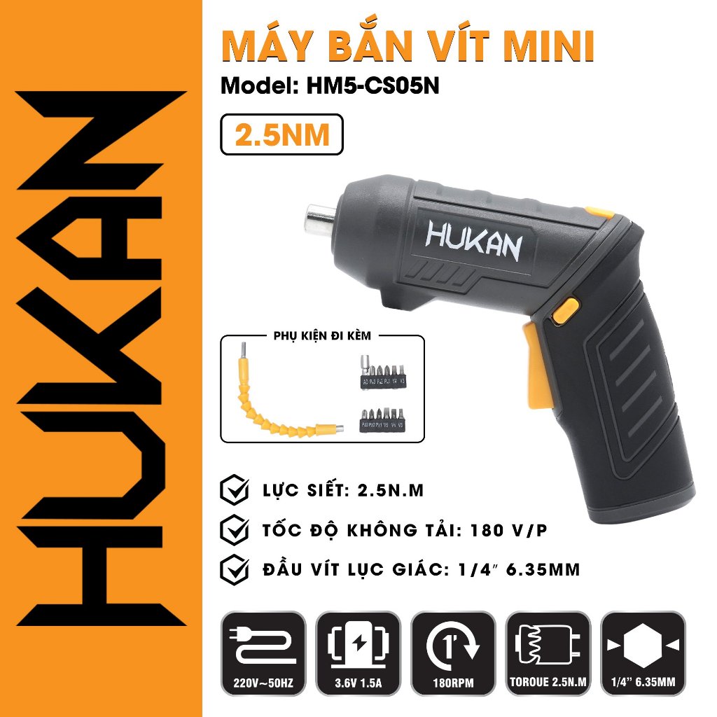 Máy Bắn Vít Mini HUKAN HM5-CS05N | AN TOOLS
