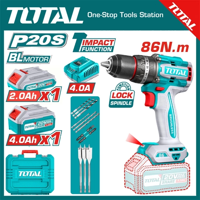 Máy Khoan Động Lực Dùng Pin 20V Total TIDLI20868 – Sức Mạnh Vượt Trội, Đa Năng Trong Tầm Tay!