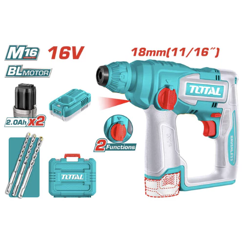 Máy Khoan Bê Tông Dùng Pin 16V Total TRHLI16168 (2 Pin 2.0Ah, 1 Sạc)