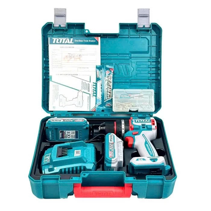 Máy Khoan Búa Dùng Pin 20V Total TDLI205582 (Động Cơ Không Chổi Than, 2 Pin 2.0Ah + 1 Sạc)