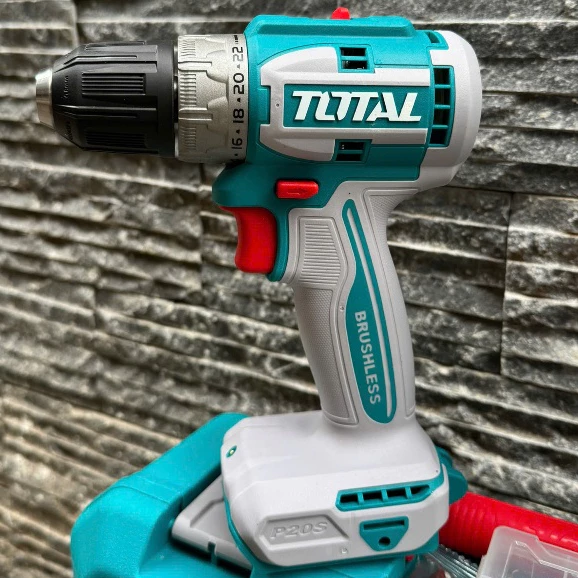 Combo Máy Khoan & Siết Vít Không Chổi Than Dùng Pin 20V Total TCKLI20272 Kèm Pin Sạc Và Phụ Kiện