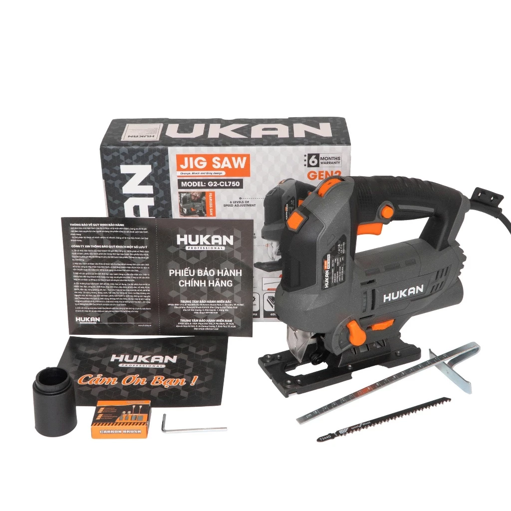 Máy Cưa Lọng Cầm Tay HUKAN G2-CL750, 750w, 6 Cấp Chỉnh Tốc, Tốc độ 3000v/p, 3 Cấp Chỉnh đá Lưỡi