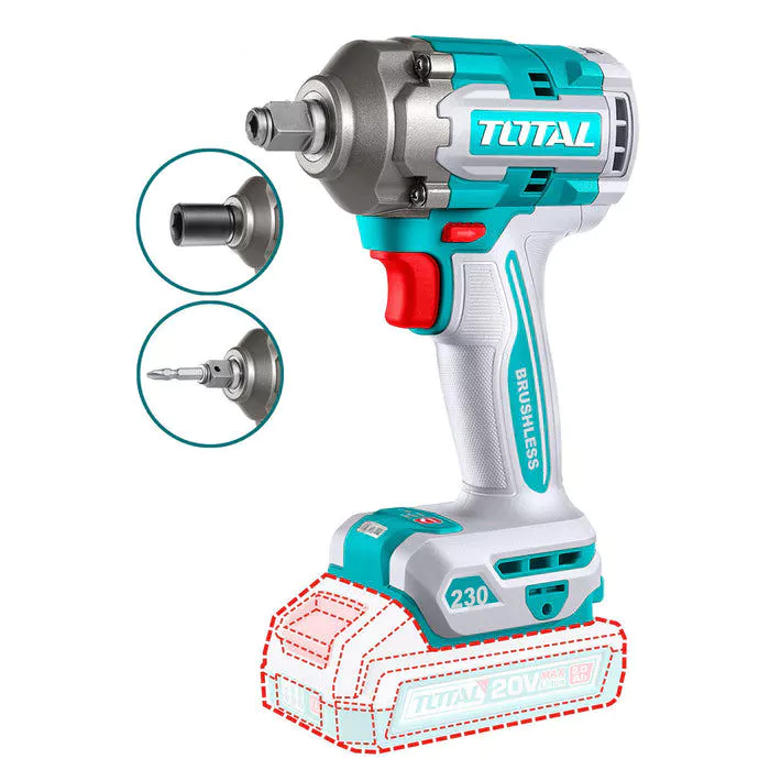 Máy Vặn Vít & Bulong Không Chổi Than Dùng Pin 20V (2 Pin 2.0Ah 1 Sạc) Total TIWLI20236