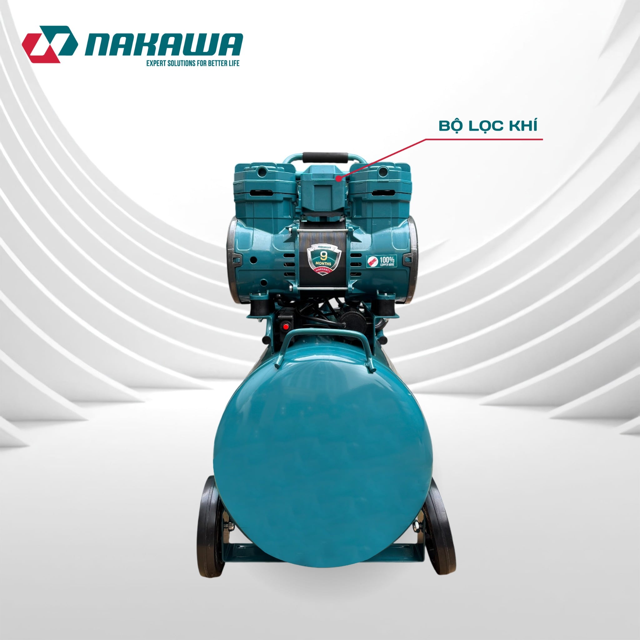 Máy Nén Khí Không Dầu 52L Nakawa NK-52H52L, Công Suất 5.2HP, Bảo Hành 9 Tháng Chính Hãng