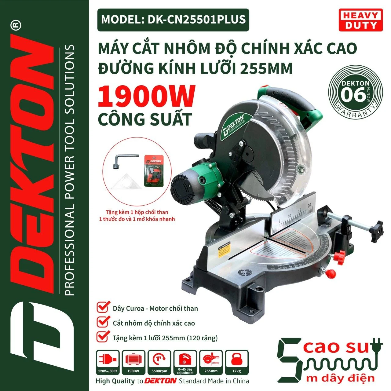 Máy Cắt Nhôm DEKTON DK-CN25501PLUS | Bền Bỉ, Giá Tốt