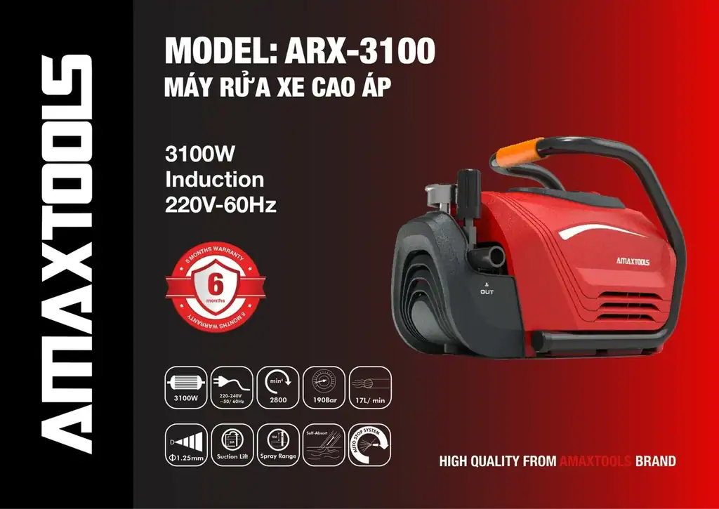Máy Rửa Xe Mini Gia đình AMAXTOOLS ARX3100