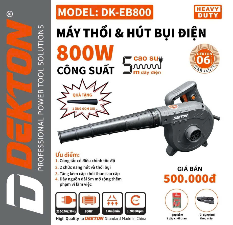 Máy Thổi Và Hút Bụi điện DEKTON DK-EB800