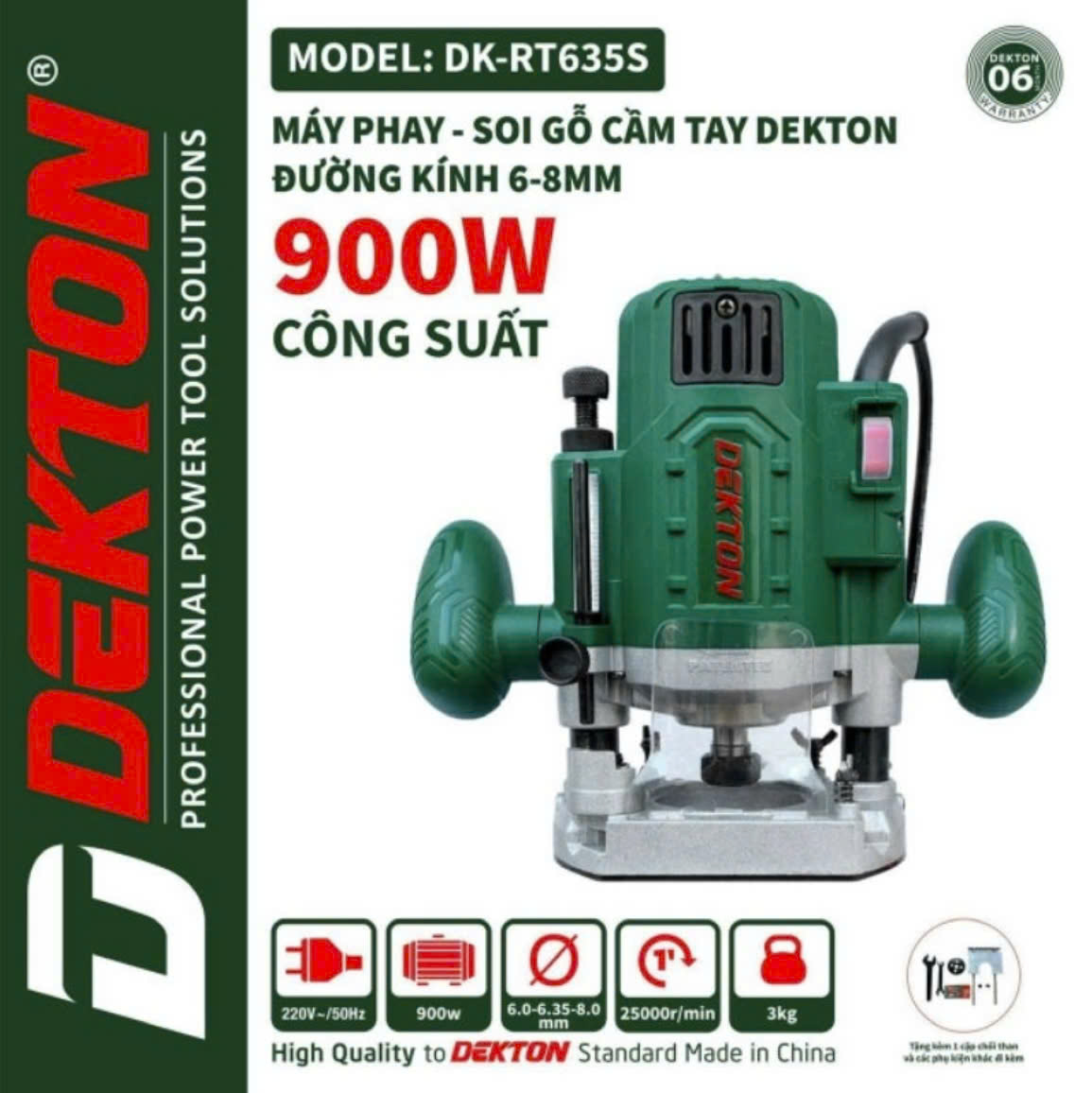 Máy Phay - Soi Gỗ Cầm Tay DEKTON DK-RT635S | AN TOOLS