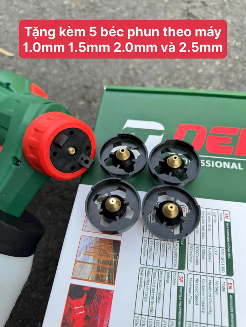 Máy Phun Sơn Dùng Pin Phổ Thông 21V Dekton M21-SPS1000