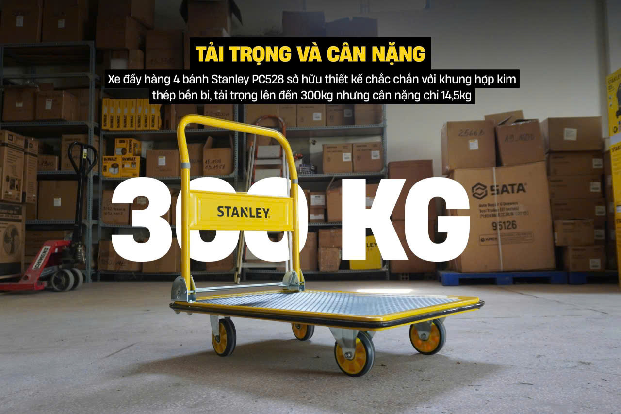 Xe đẩy Hàng 4 Bánh Stanley PC528, Tải Trọng 300kgs