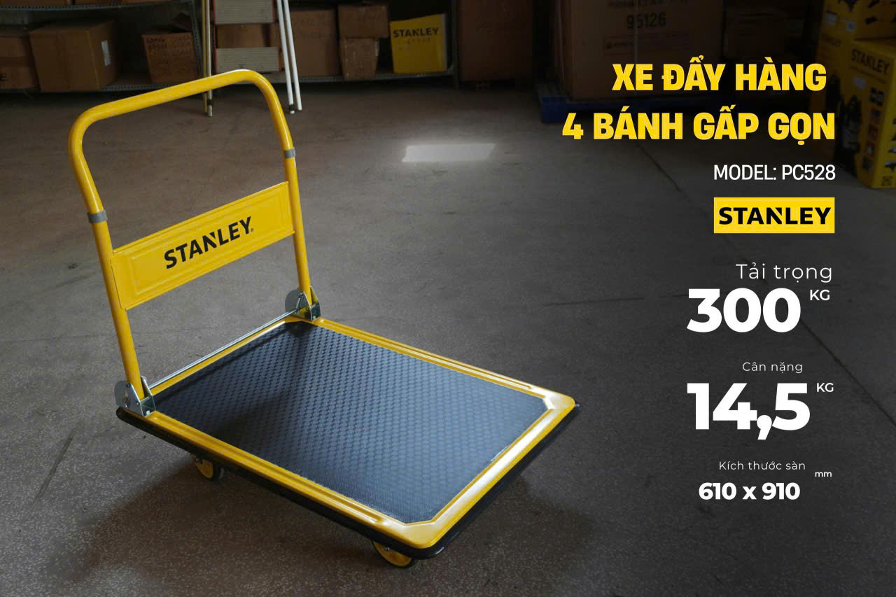 Xe đẩy Hàng 4 Bánh Stanley PC528, Tải Trọng 300kgs