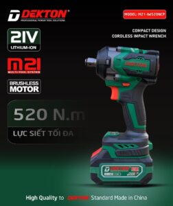Máy Siết Bulong Pin Dekton M21-IW520NCP Bộ gồm 2 Pin 4ah, 1 sạc – Dekton 