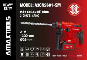 M&aacute;y Khoan B&ecirc; T&ocirc;ng Pin AMAXTOOLS A3CN2601-SM