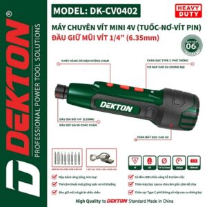 Tua vít điện cầm tay Dekton CV0402