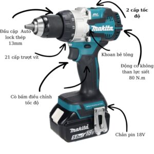 Cấu tạo của máy khoan pin
