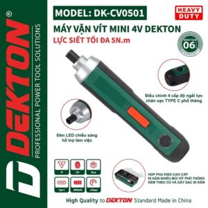 Tua vít điện cầm tay Dekton CV0501