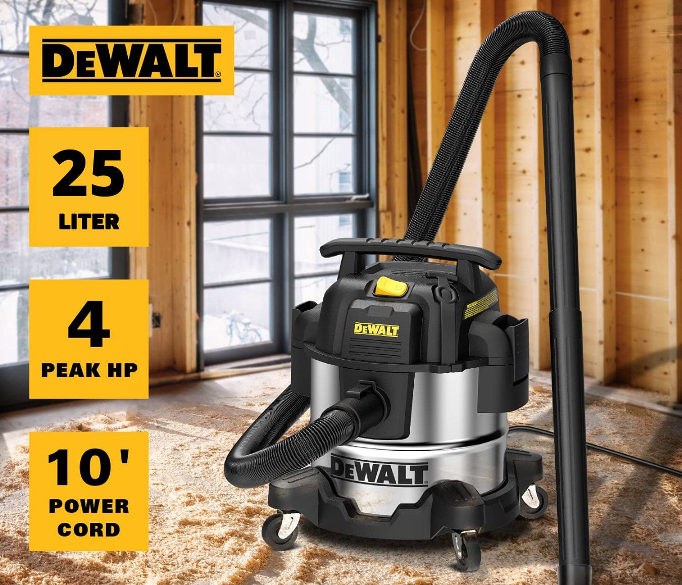 Máy hút bụi công nghiệp 3 chức năng ướt/khô/thổi Dewalt DXV25S 25L